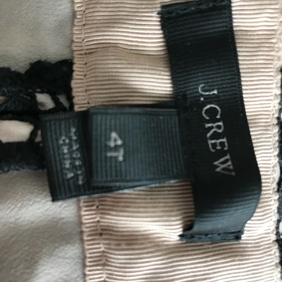 J Crew cream pants with black lace overlay - Picture 2 of 2